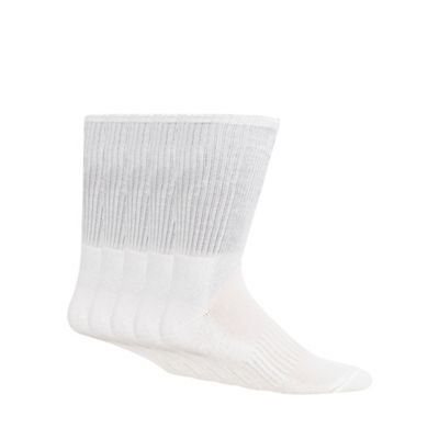 Debenhams Basics Pack of five white plain sports socks